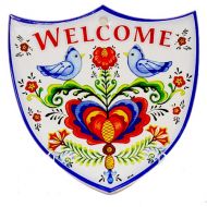 Door Sign Porelain Welcome  Shield Lovebirds