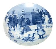 PLATE BLUE 9 INCH DUTCH WINTER SCENE