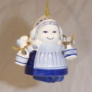 Xmas Ornament Delft Milkmaid 3.5x2.25inch