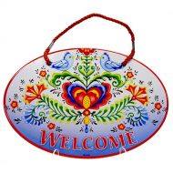 Door Sign Porcelain Welcome Lovebirds